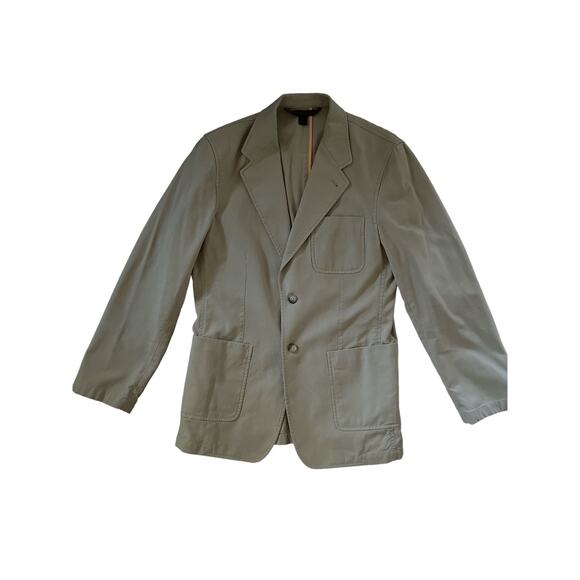 Express Design Studios Tan Cotton Twill Small Casual Blazer Jacket